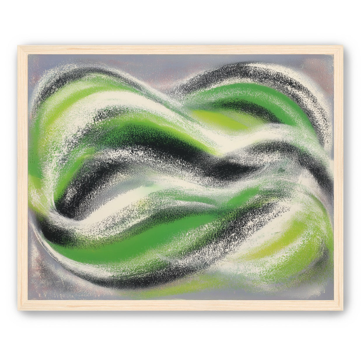 Green bands under white spray