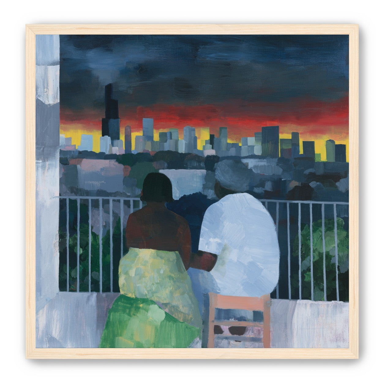 Two on the balcony at dusk