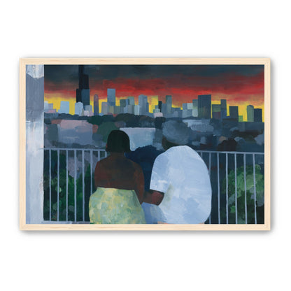Two on the balcony at dusk