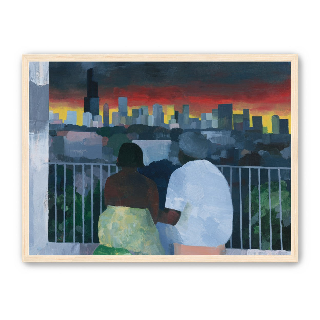 Two on the balcony at dusk