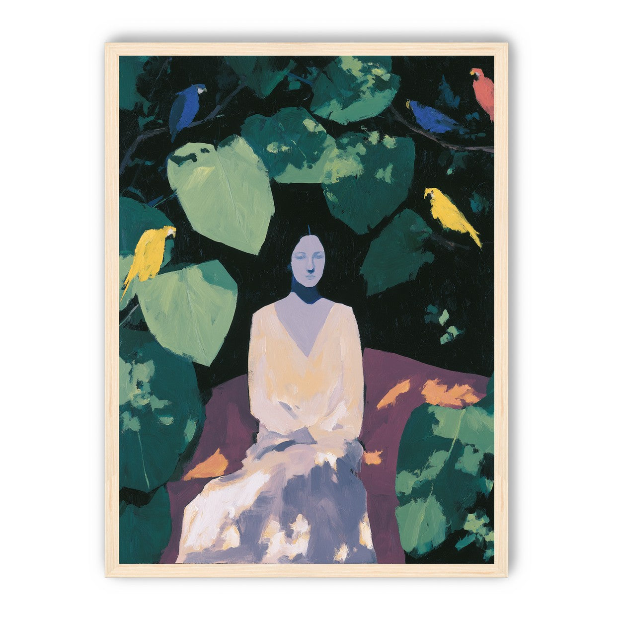 Pale dress under green leaves