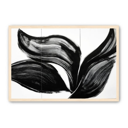 Three petals in black ink