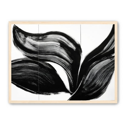 Three petals in black ink