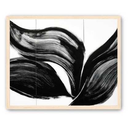 Three petals in black ink