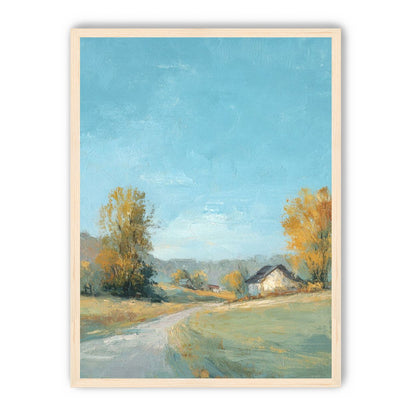 Blue sky over the farmhouse