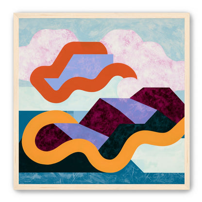 Orange bands across mountains