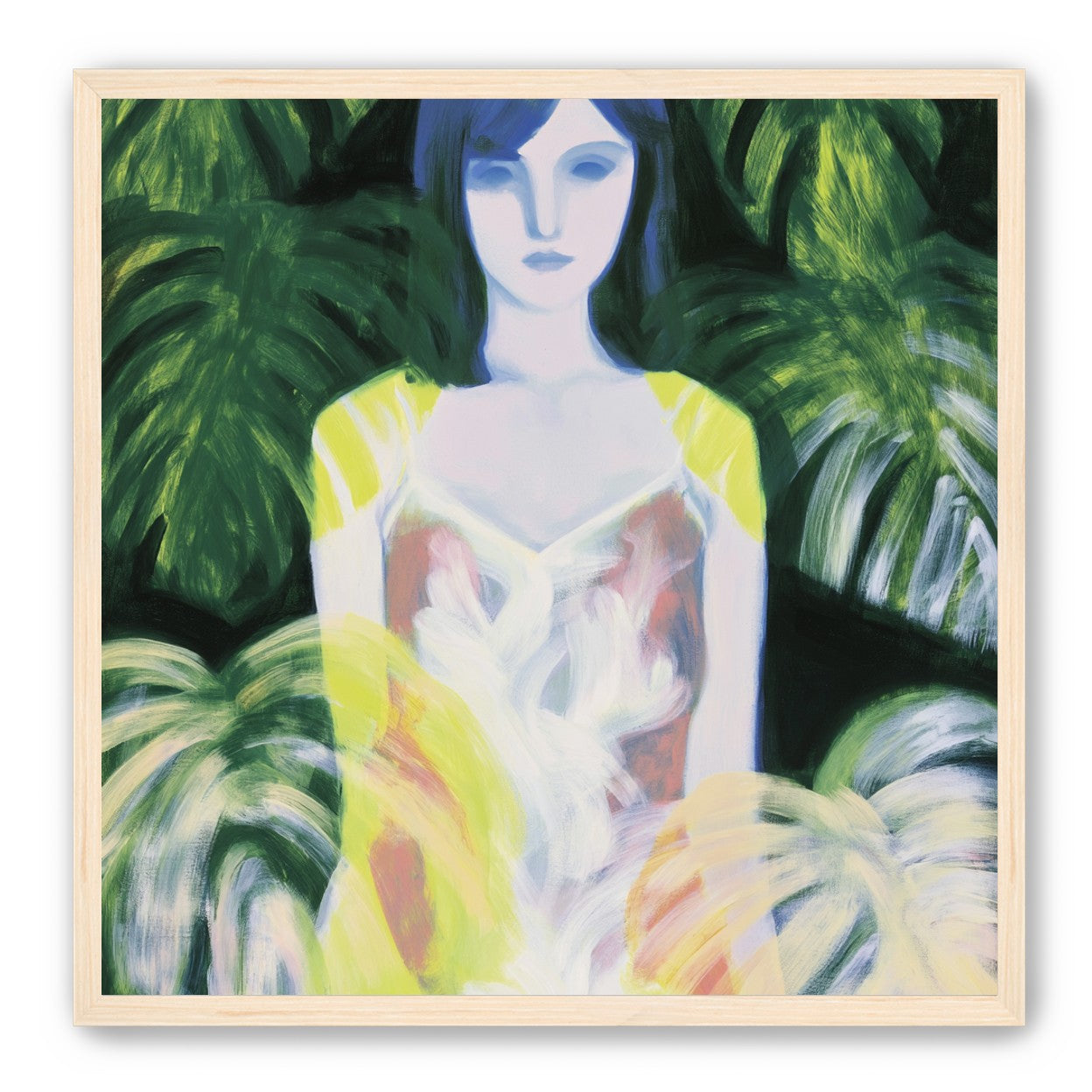 Yellow sleeves in green shade