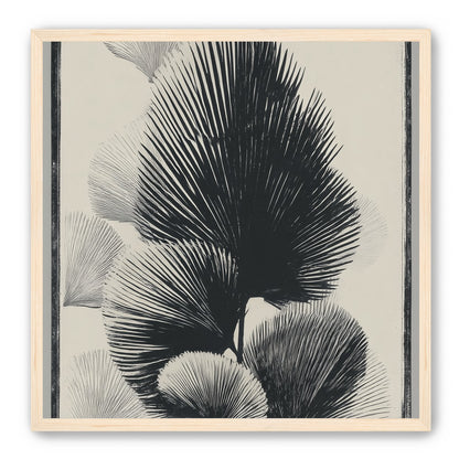 Fan fronds in ink shadow