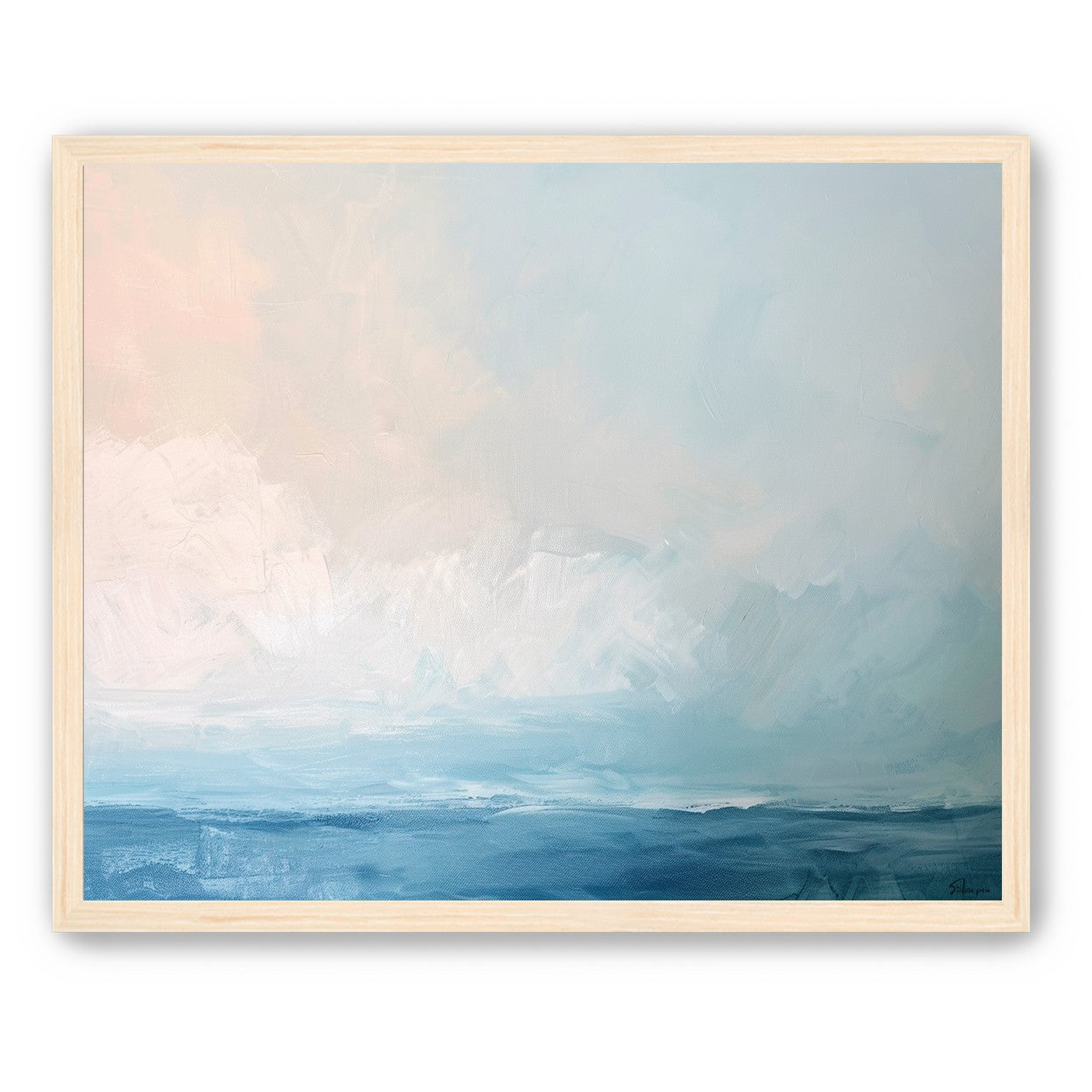 Quiet sea under pale sky