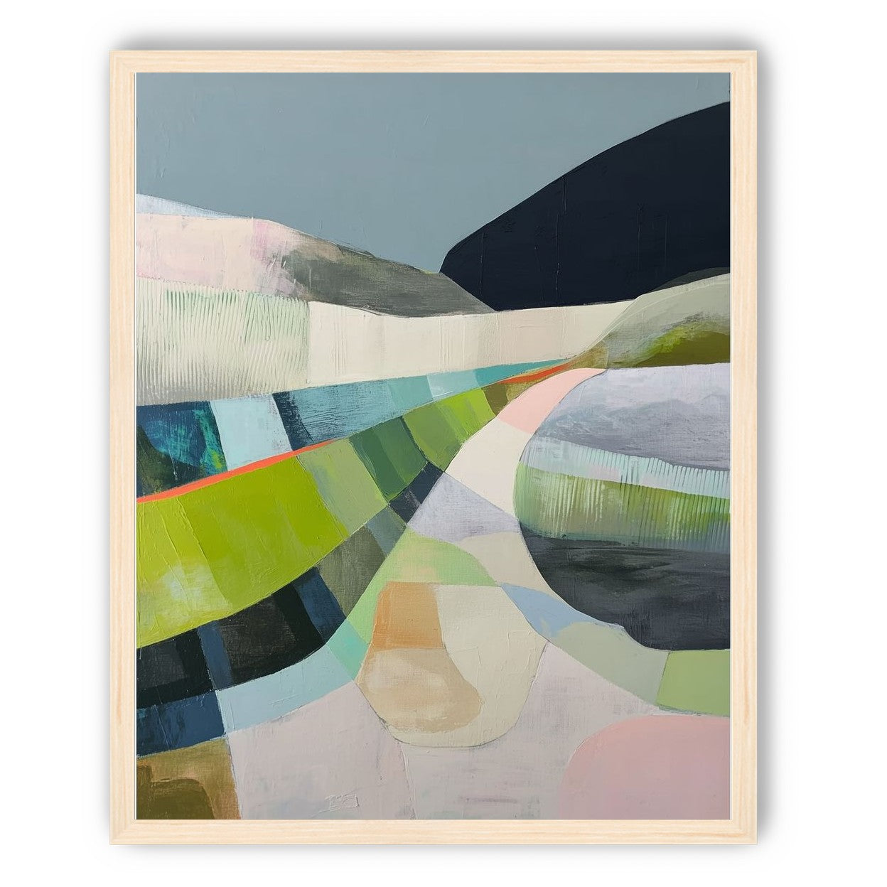 Winding path through hills