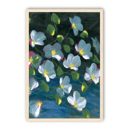 Pale blooms on black