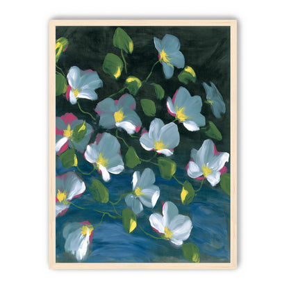 Pale blooms on black