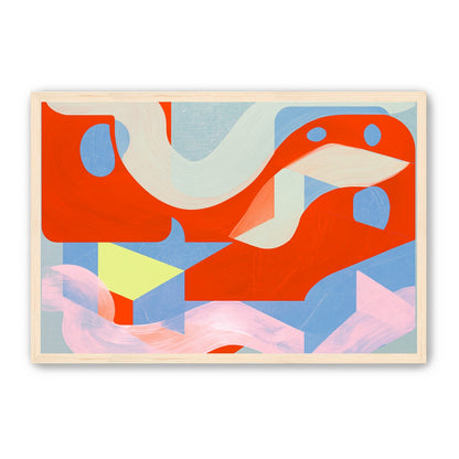 Pale sweep over red blocks