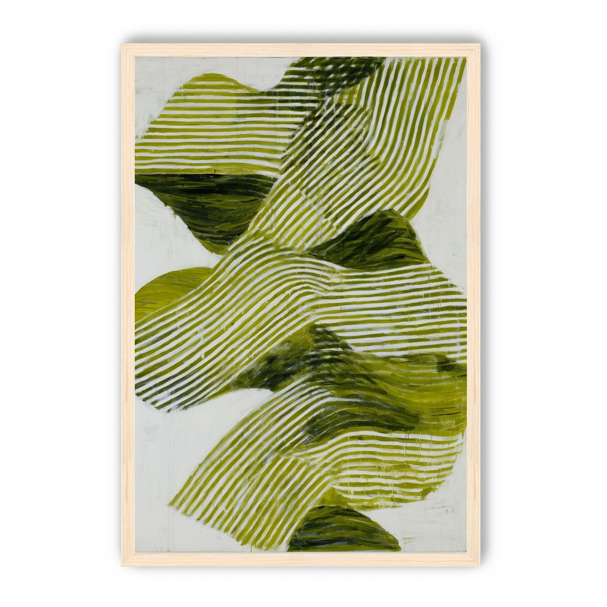 Olive stripes across white