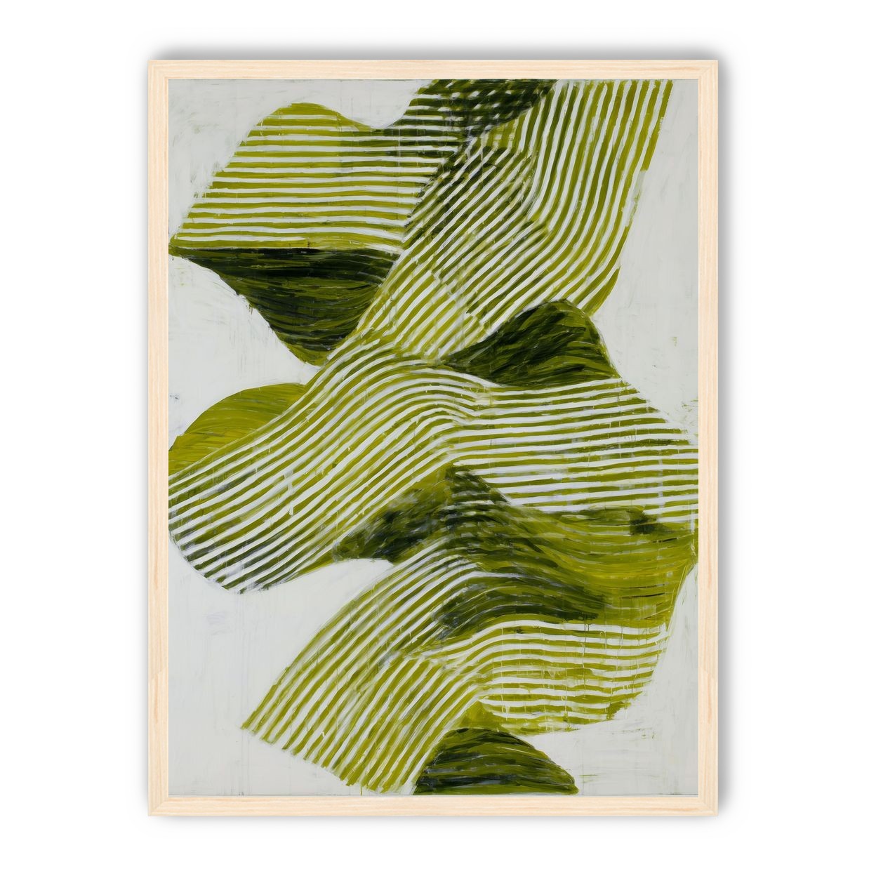 Olive stripes across white