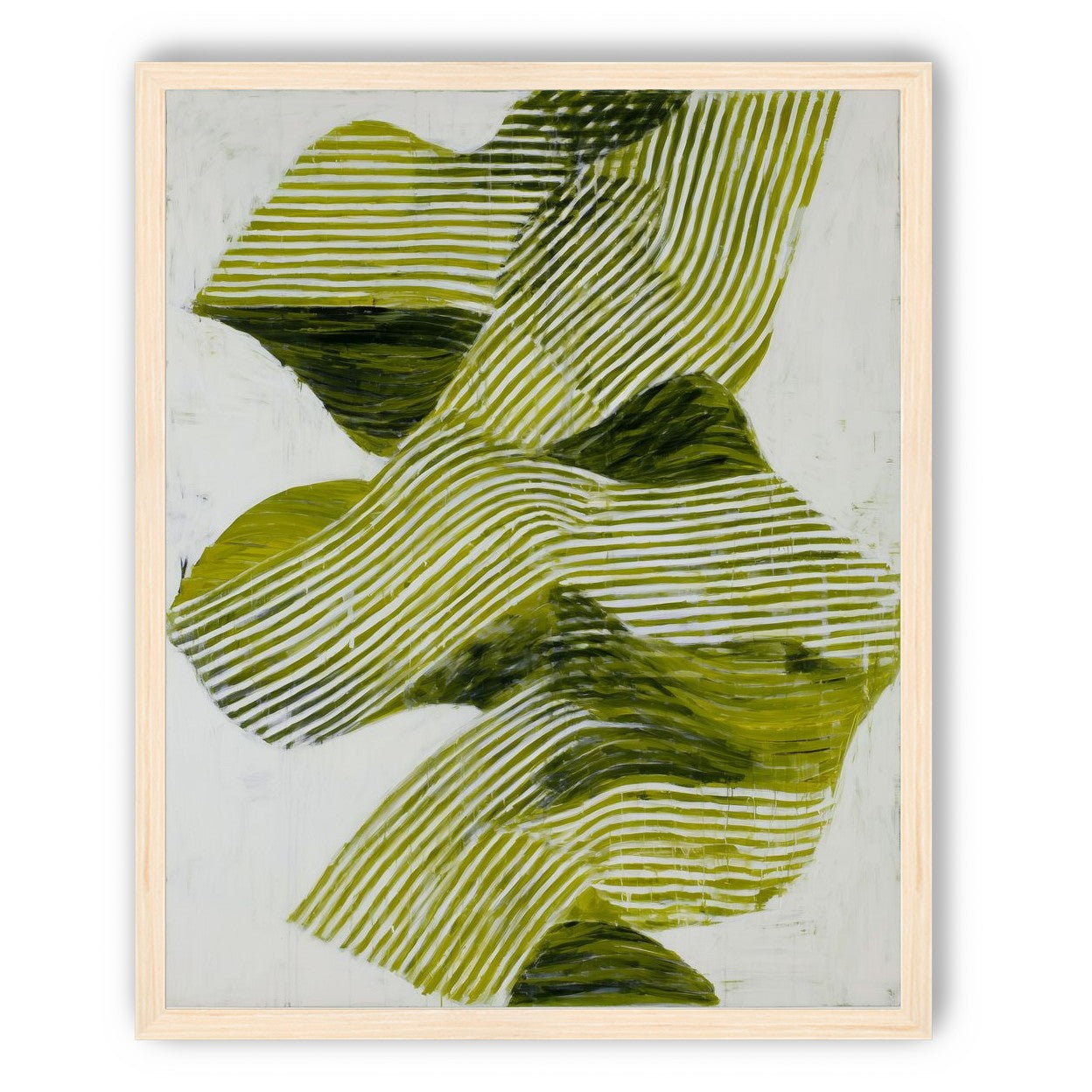 Olive stripes across white