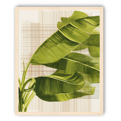 Banana leaves against the grid