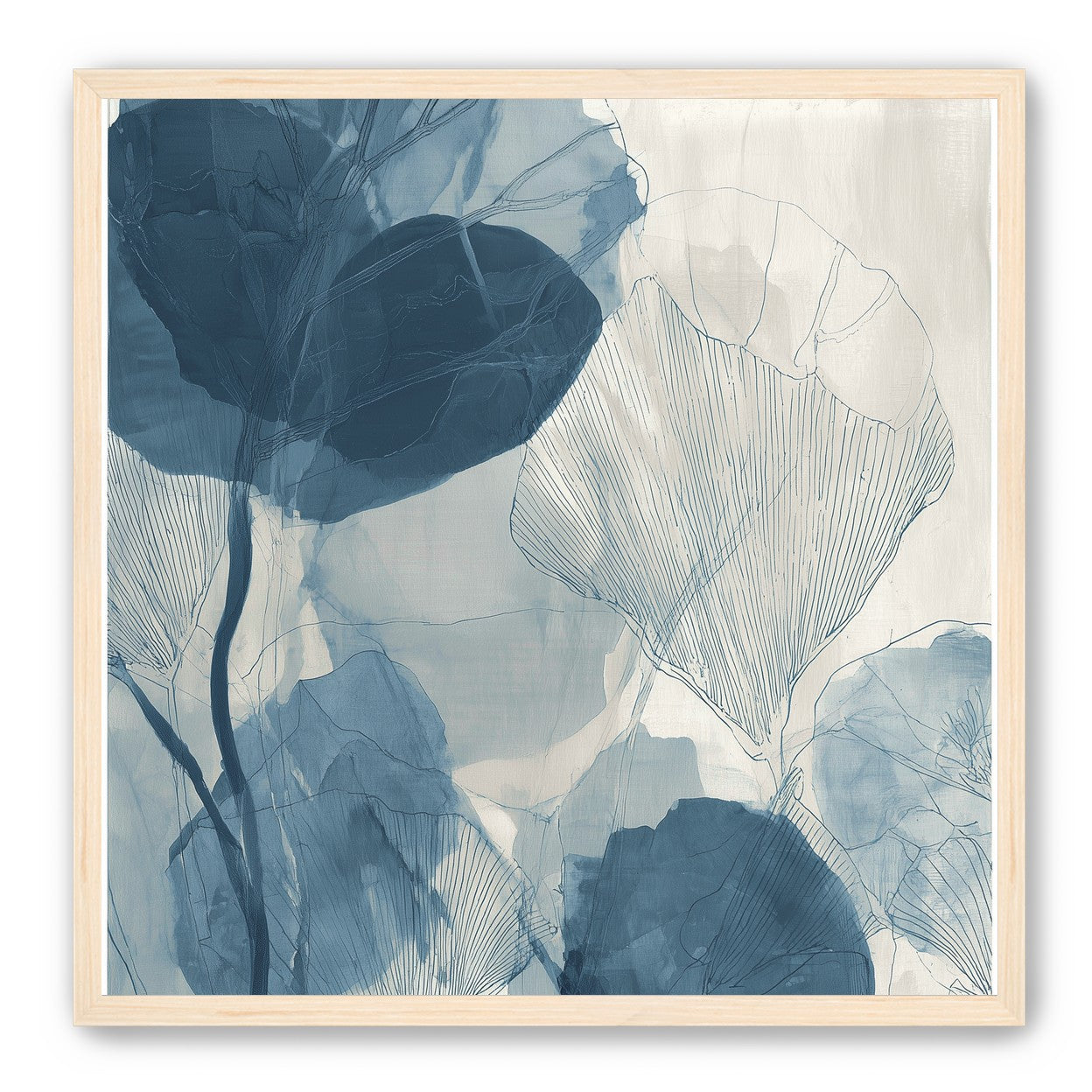 Indigo leaves on paper