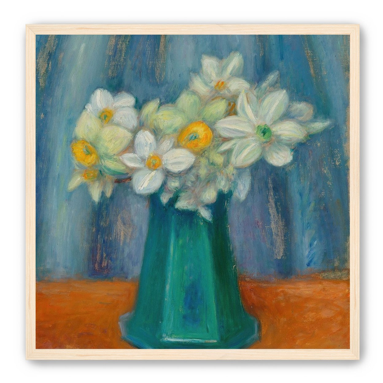 Daisies in green glass