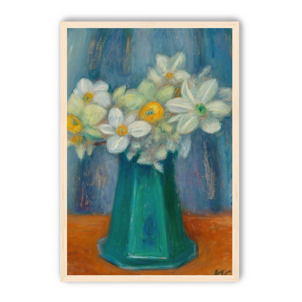 Daisies in green glass