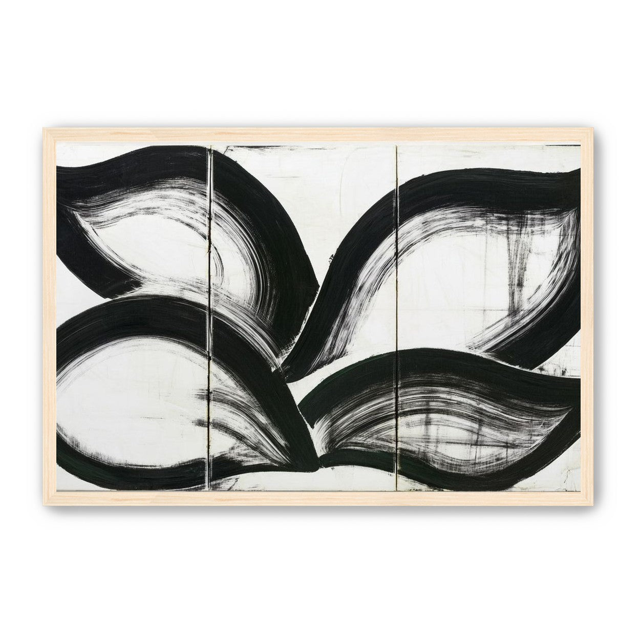 Black arcs across white panels