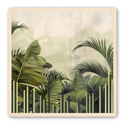 Pale sky over green fronds