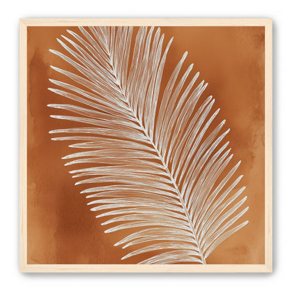 Palm frond in white ink