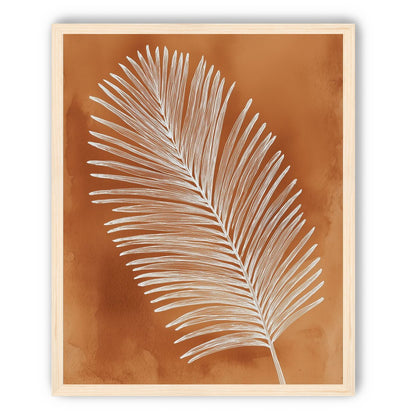Palm frond in white ink