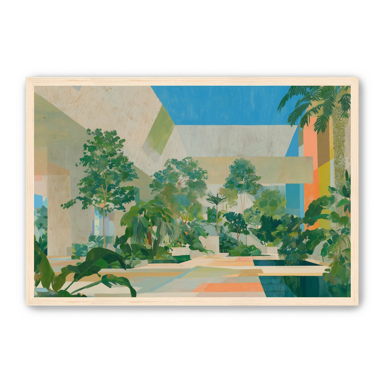 Courtyard where trees meet walls
