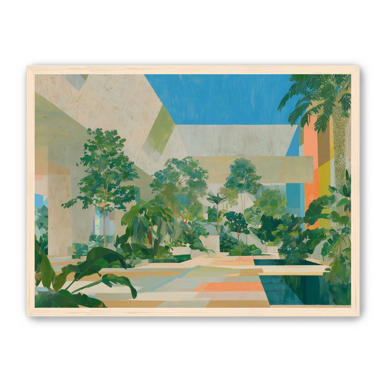 Courtyard where trees meet walls