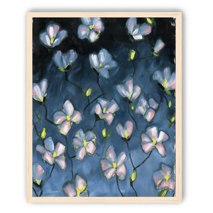 Soft blossoms in blue dusk