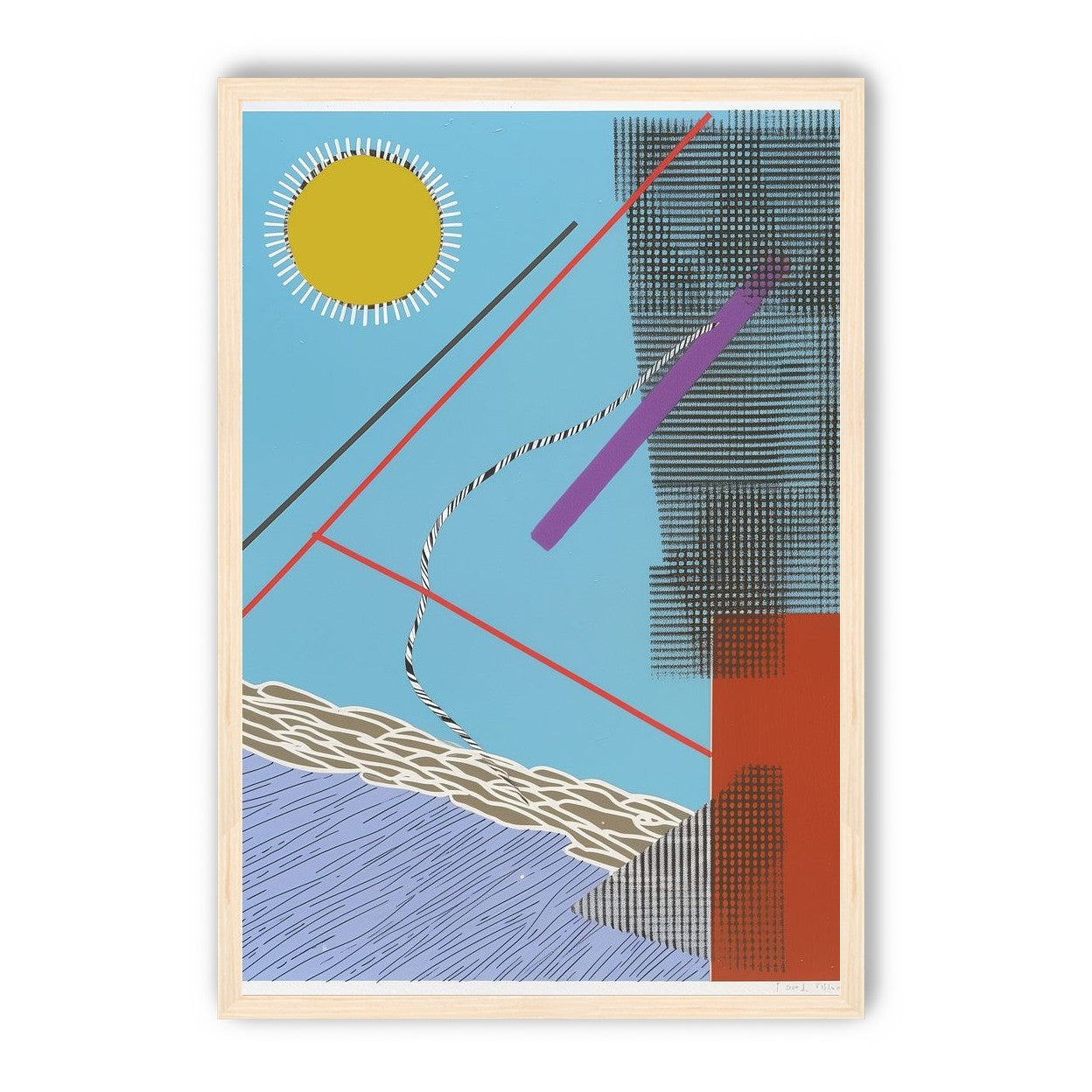 Yellow disc and crossed lines