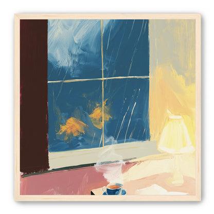 Lamplight on the rainy window