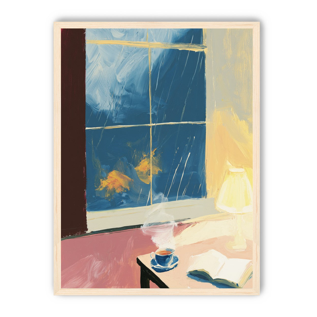 Lamplight on the rainy window