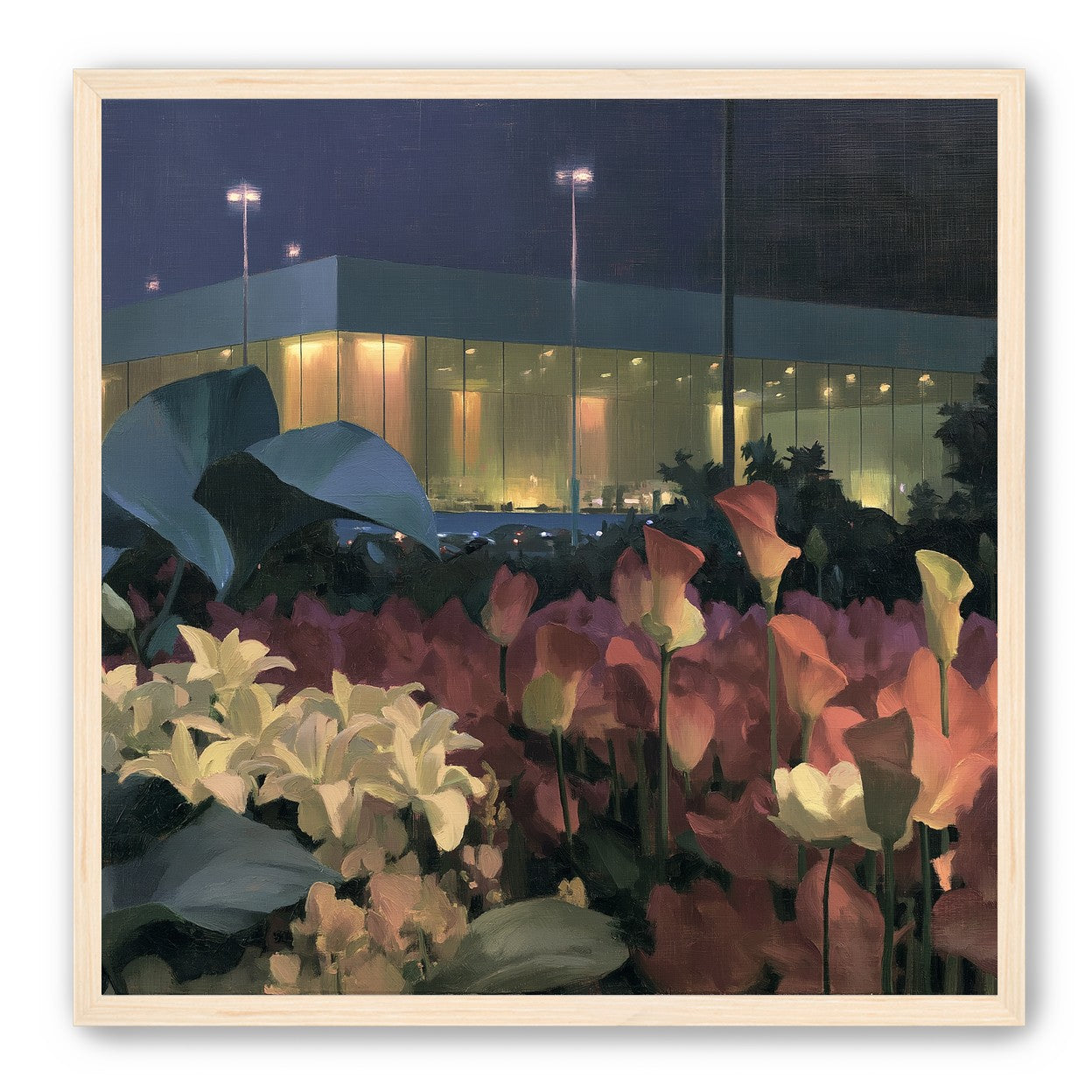 Calla lilies by the glass hall