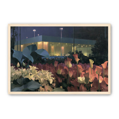 Calla lilies by the glass hall