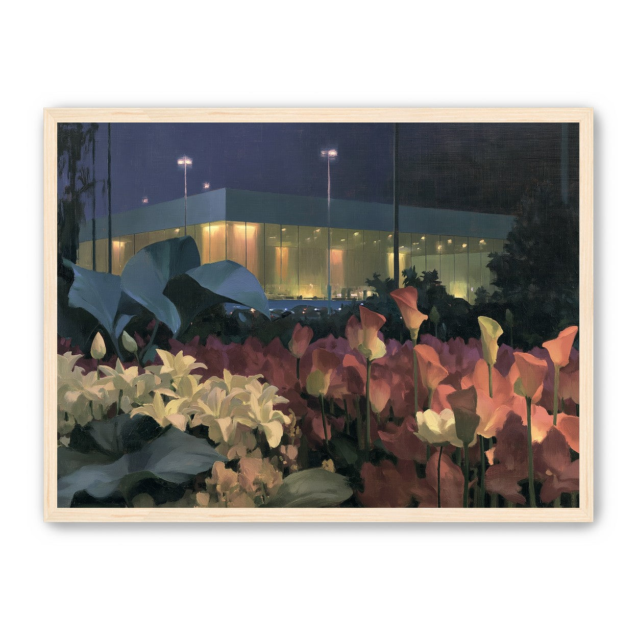 Calla lilies by the glass hall