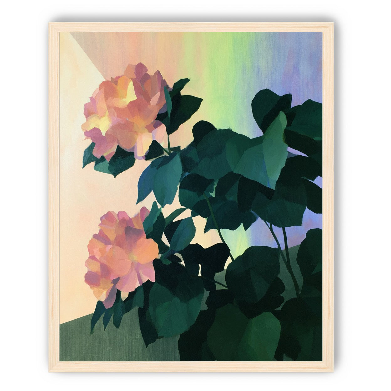 Roses against a pastel sky