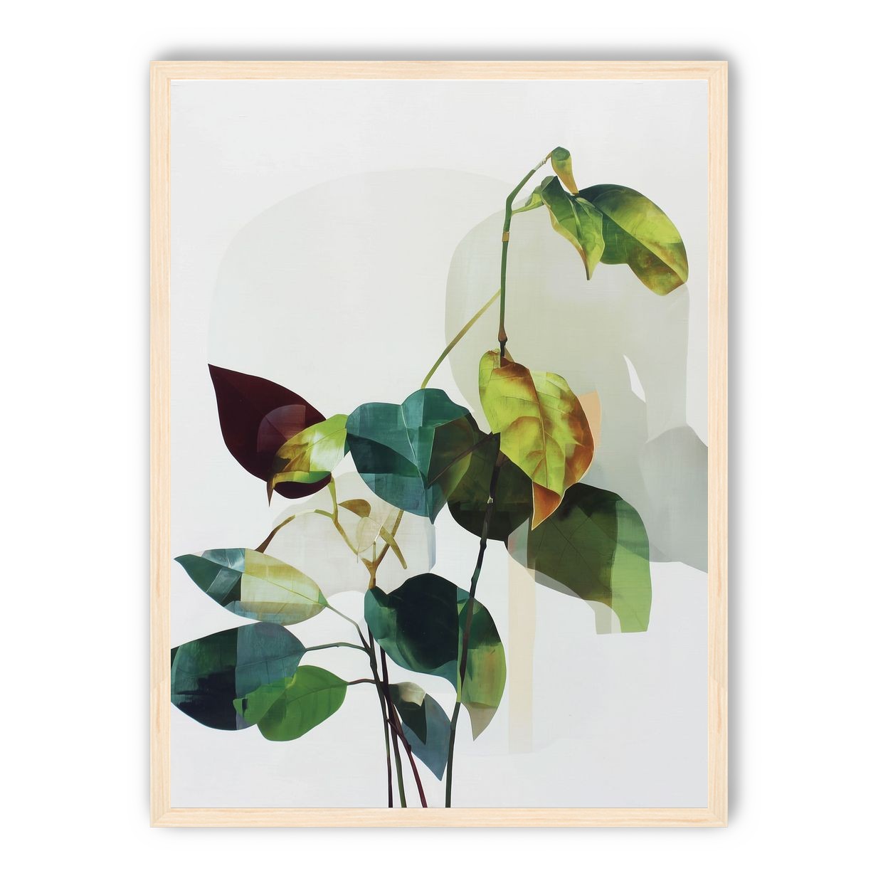 Leaves within pale shadows
