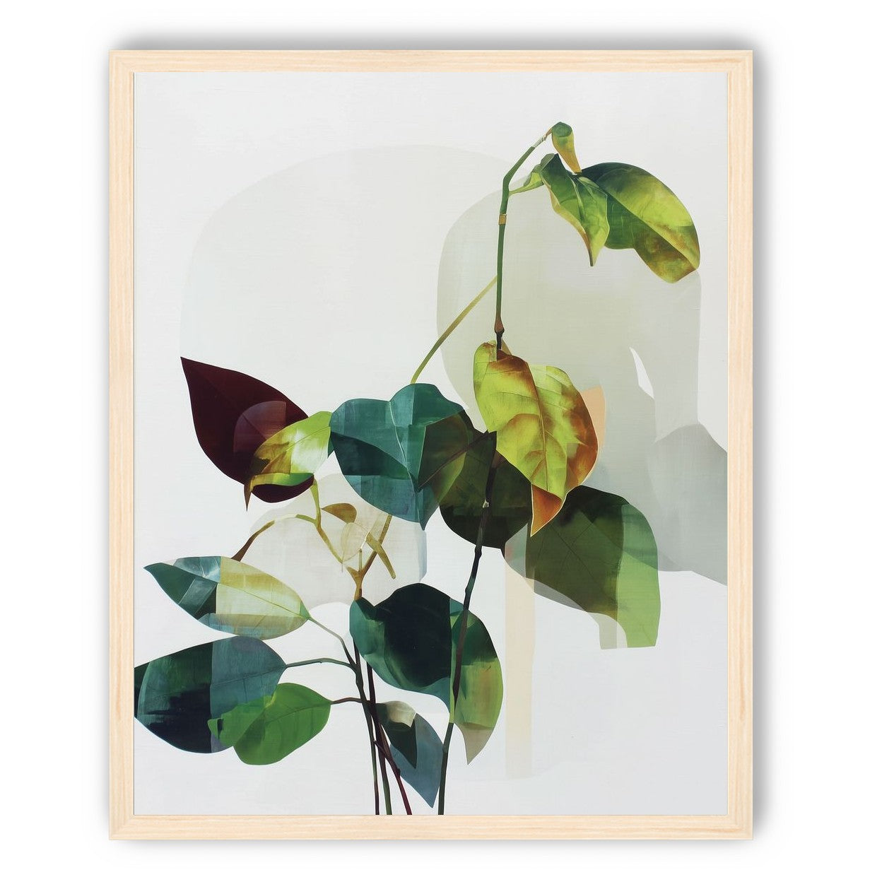 Leaves within pale shadows