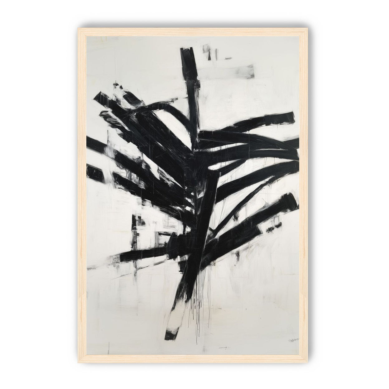 Black mass across white field