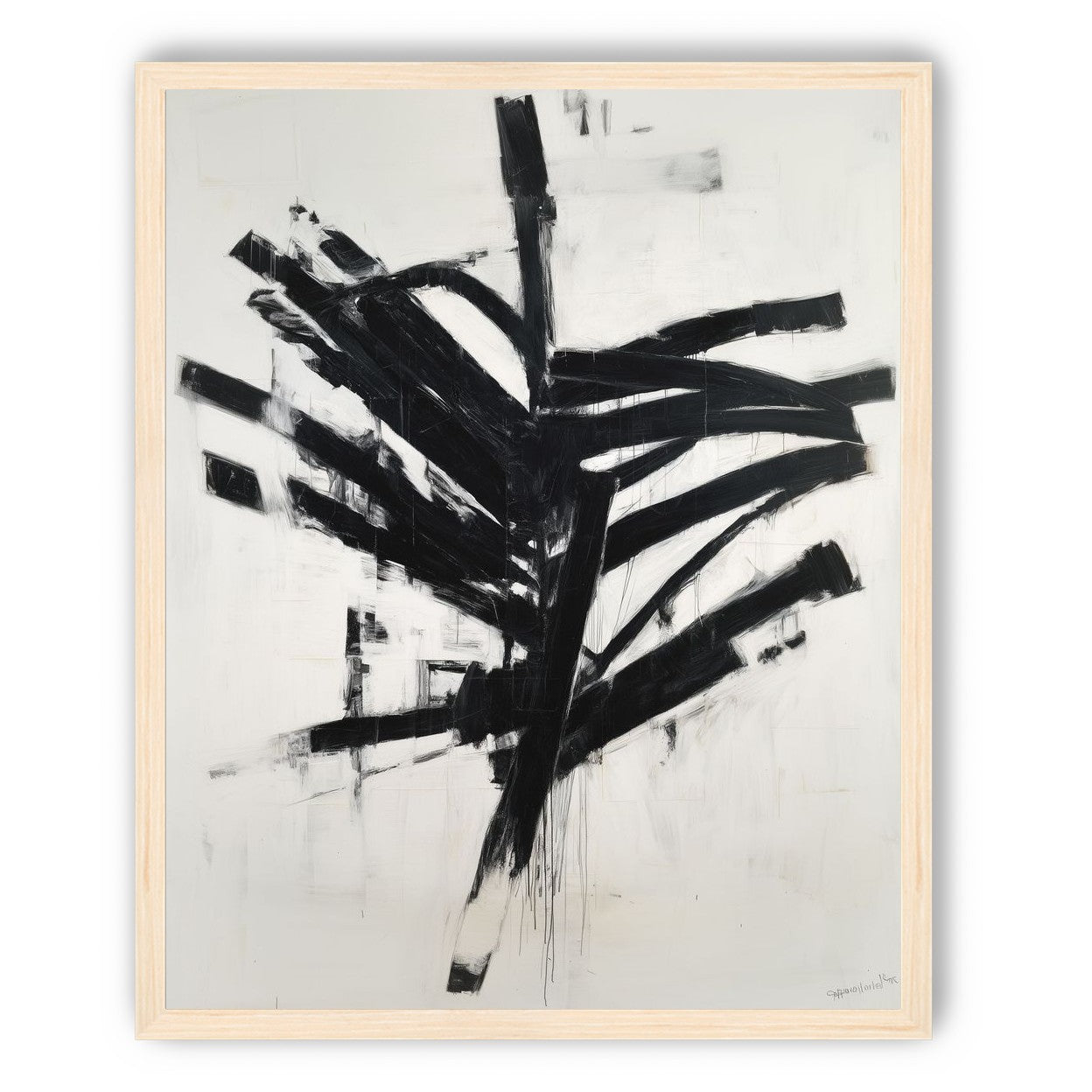 Black mass across white field