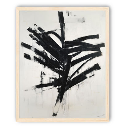 Black mass across white field