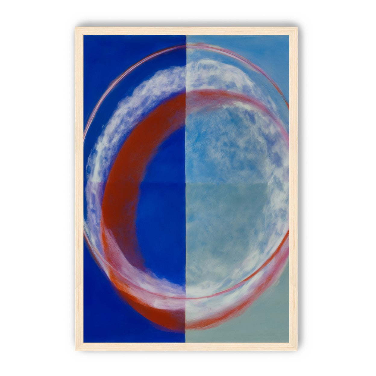 Red rim on divided blue