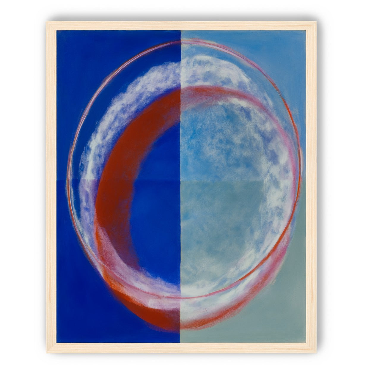 Red rim on divided blue