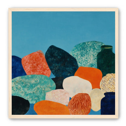 Stones beneath a blue field