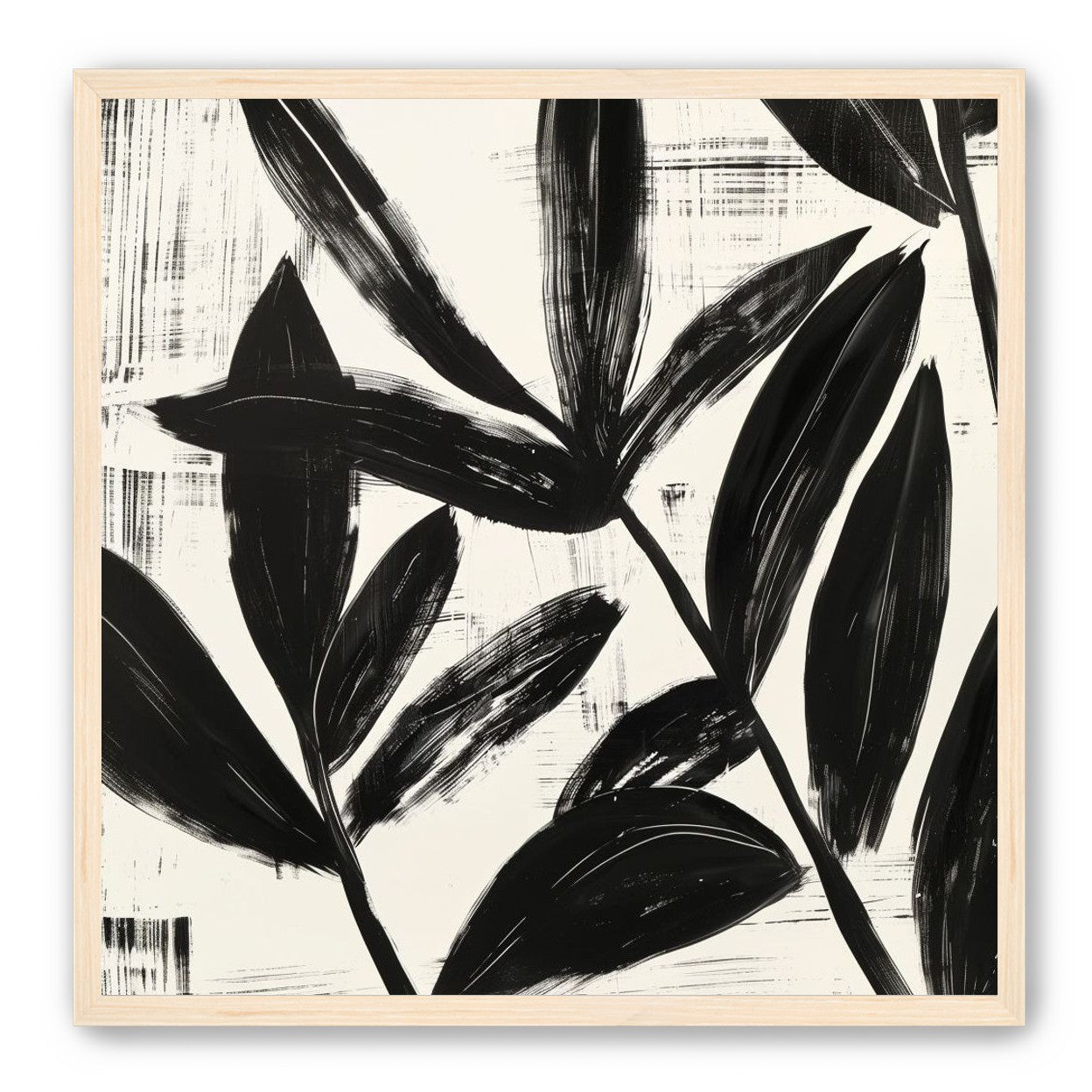 Black leaves on white grain