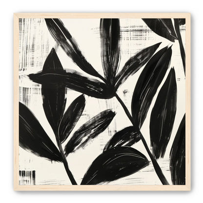 Black leaves on white grain