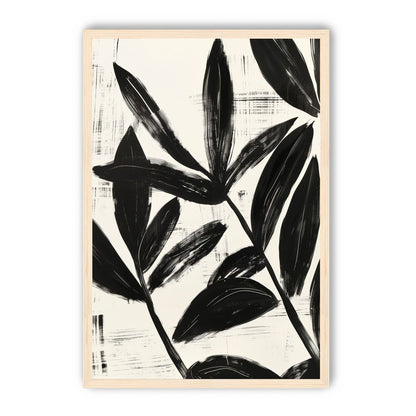 Black leaves on white grain