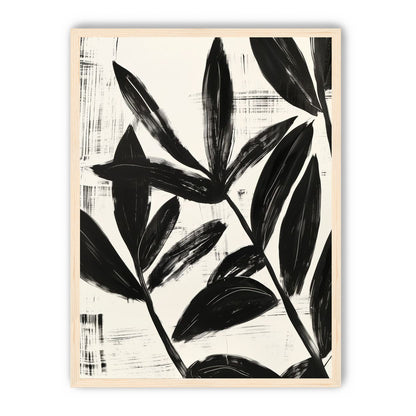 Black leaves on white grain